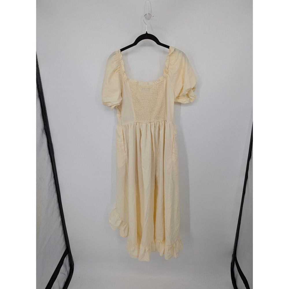 Scarlet Darkness Dress Medium Cream Renaissance Ruffle High Low Puff Sleeve - Picture 4 of 7